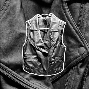 Women’s Black Studded Faux Leather Vest